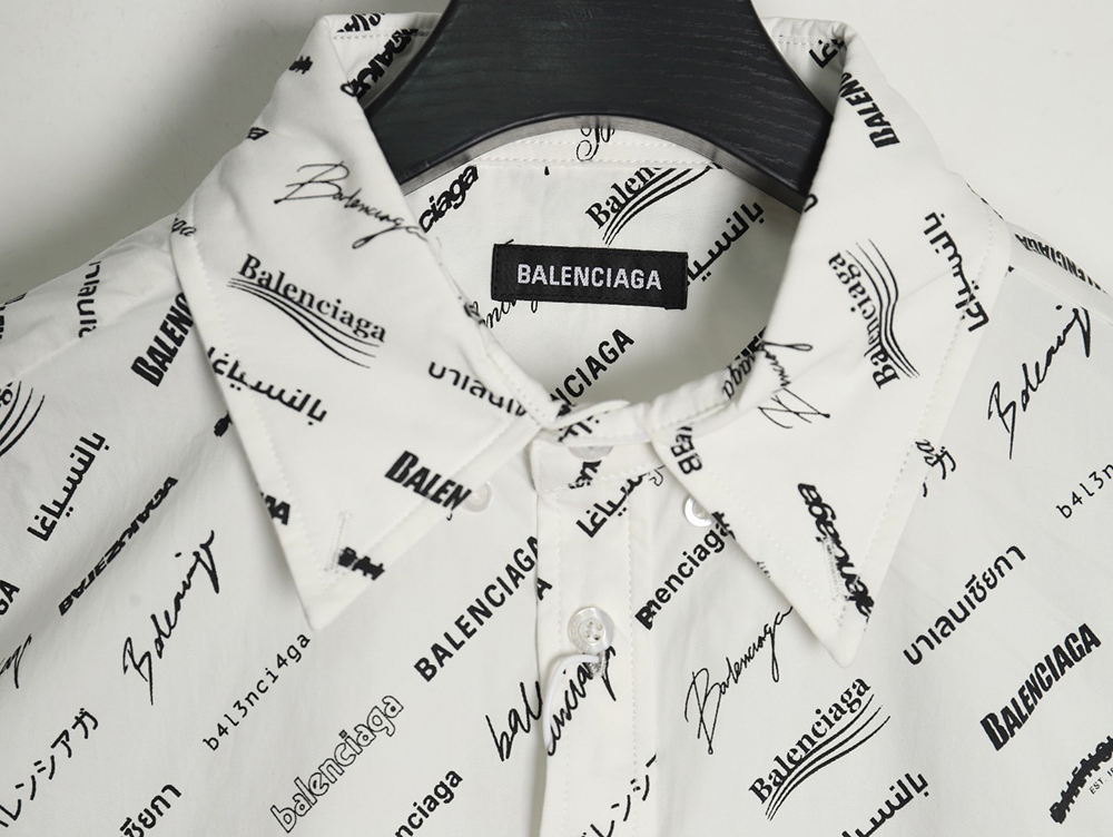 Balenciaga all-over English lettering long-sleeved shirt