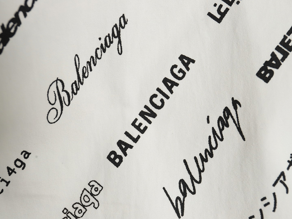 Balenciaga all-over English lettering long-sleeved shirt