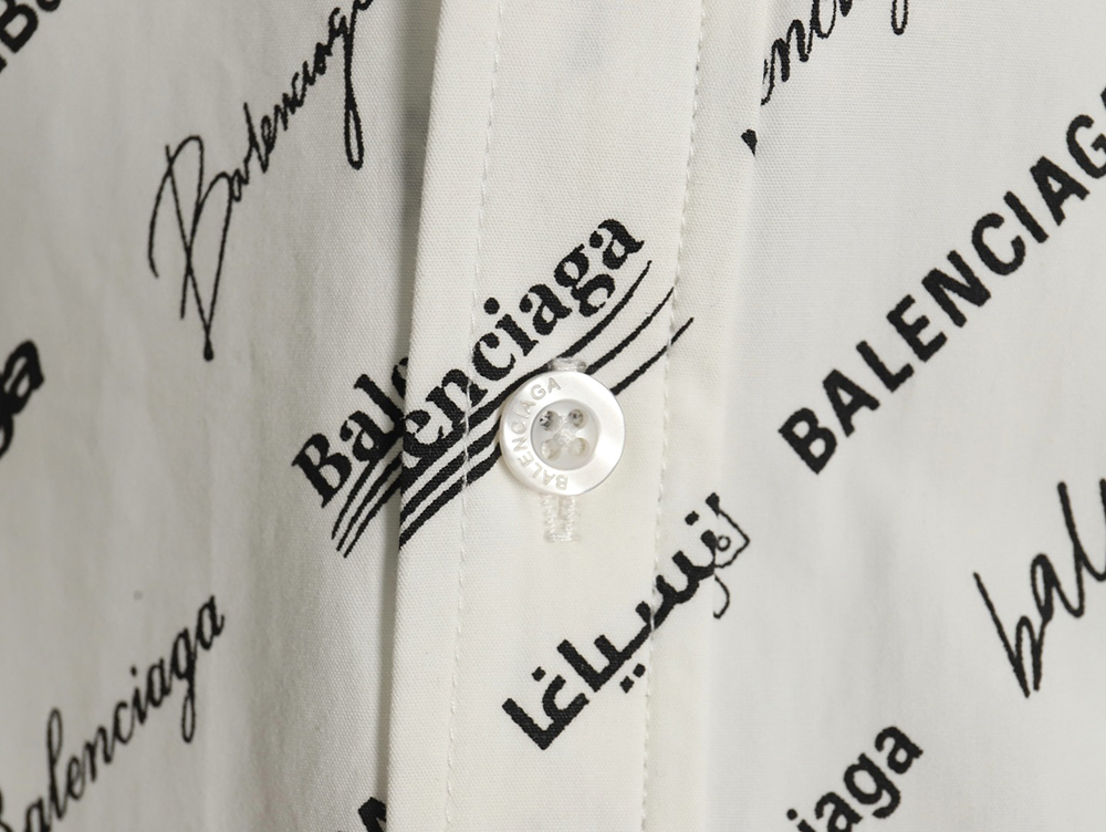 Balenciaga all-over English lettering long-sleeved shirt