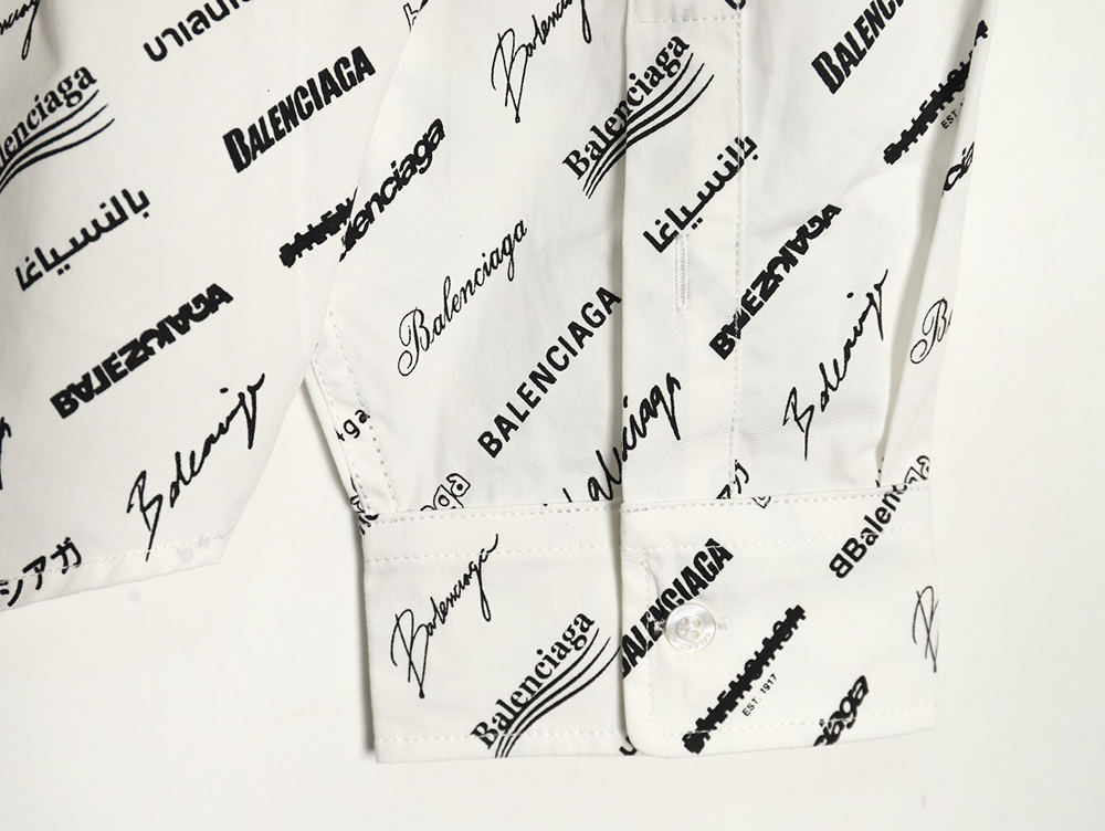 Balenciaga all-over English lettering long-sleeved shirt