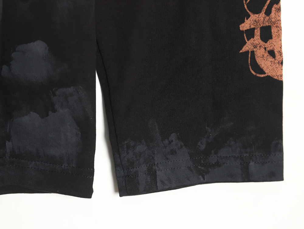 Balenciaga mud-dyed distressed metal Sanskrit long-sleeved T-shirt