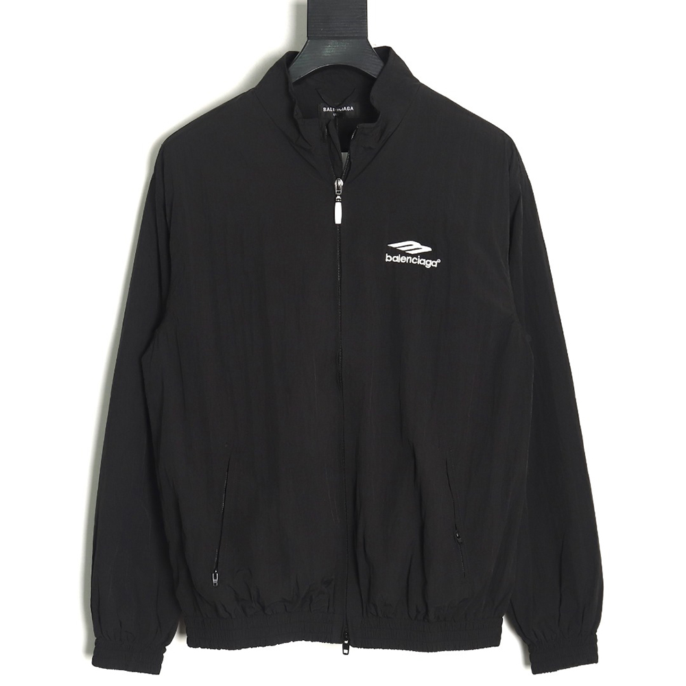 Balenciaga 3B embroidered all-black sports suit jacket