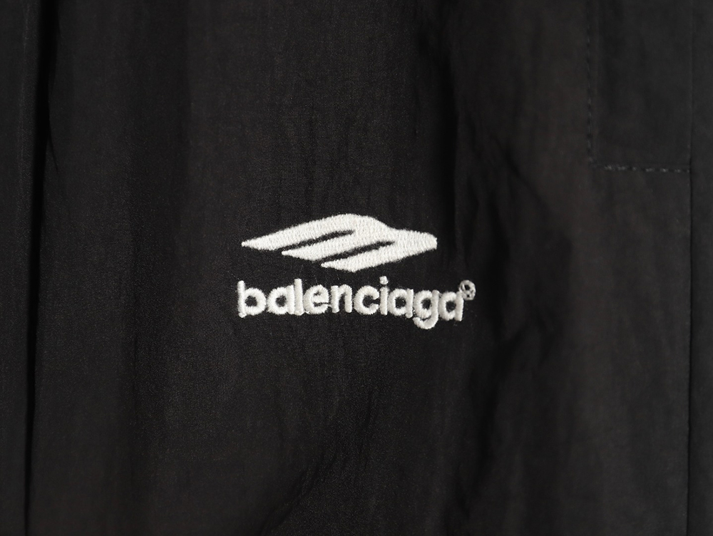 Balenciaga 3B embroidered all-black sports suit trousers