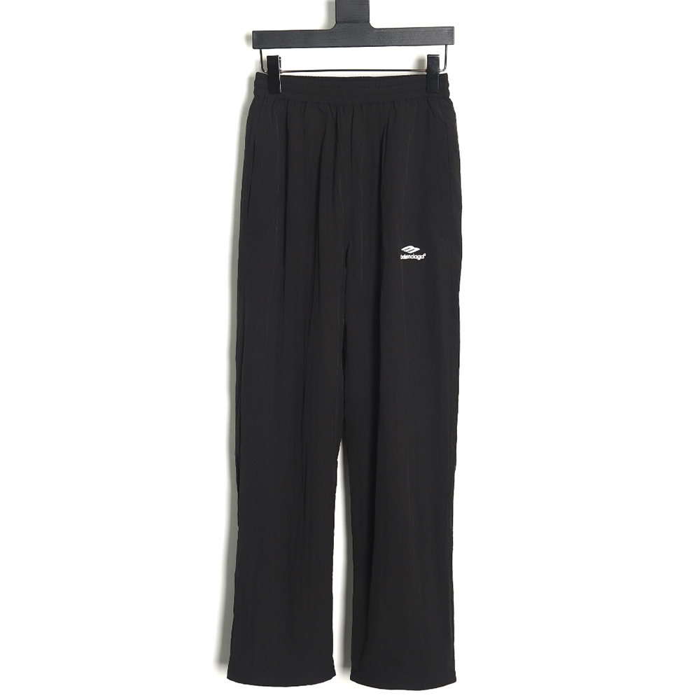 Balenciaga 3B embroidered all-black sports suit trousers