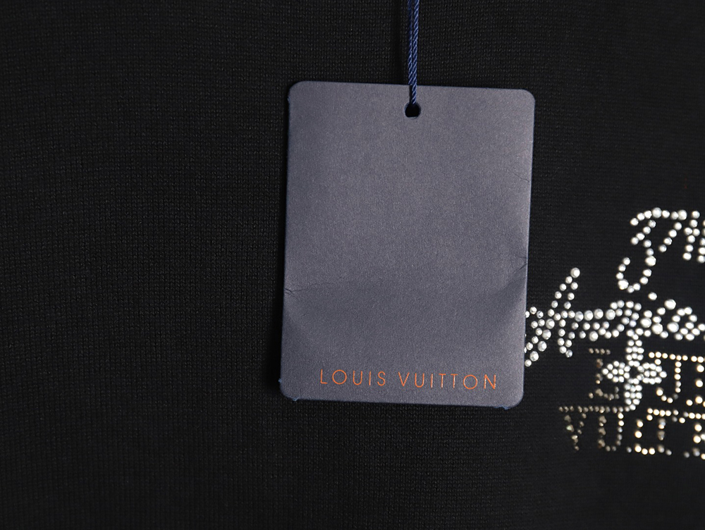 Louis Vuitton rhinestone embroidered knitted short-sleeved T-shirt