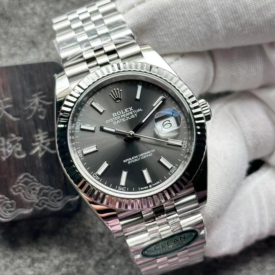 Datejust 126334 41mm Oyster 904L SS/SS Grey/Stk Clean S3235