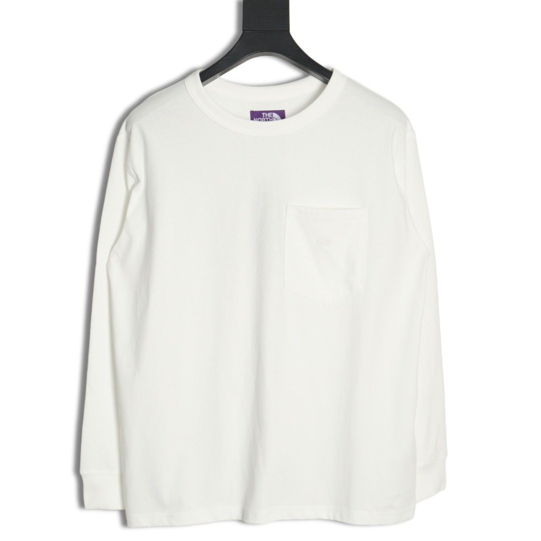 The North Face Purple Logo Embroidered Long Sleeve T-Shirt