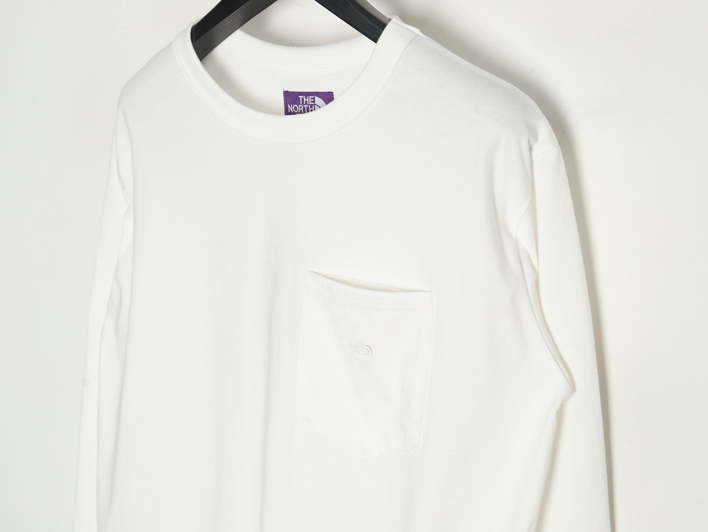 The North Face Purple Logo Embroidered Long Sleeve T-Shirt