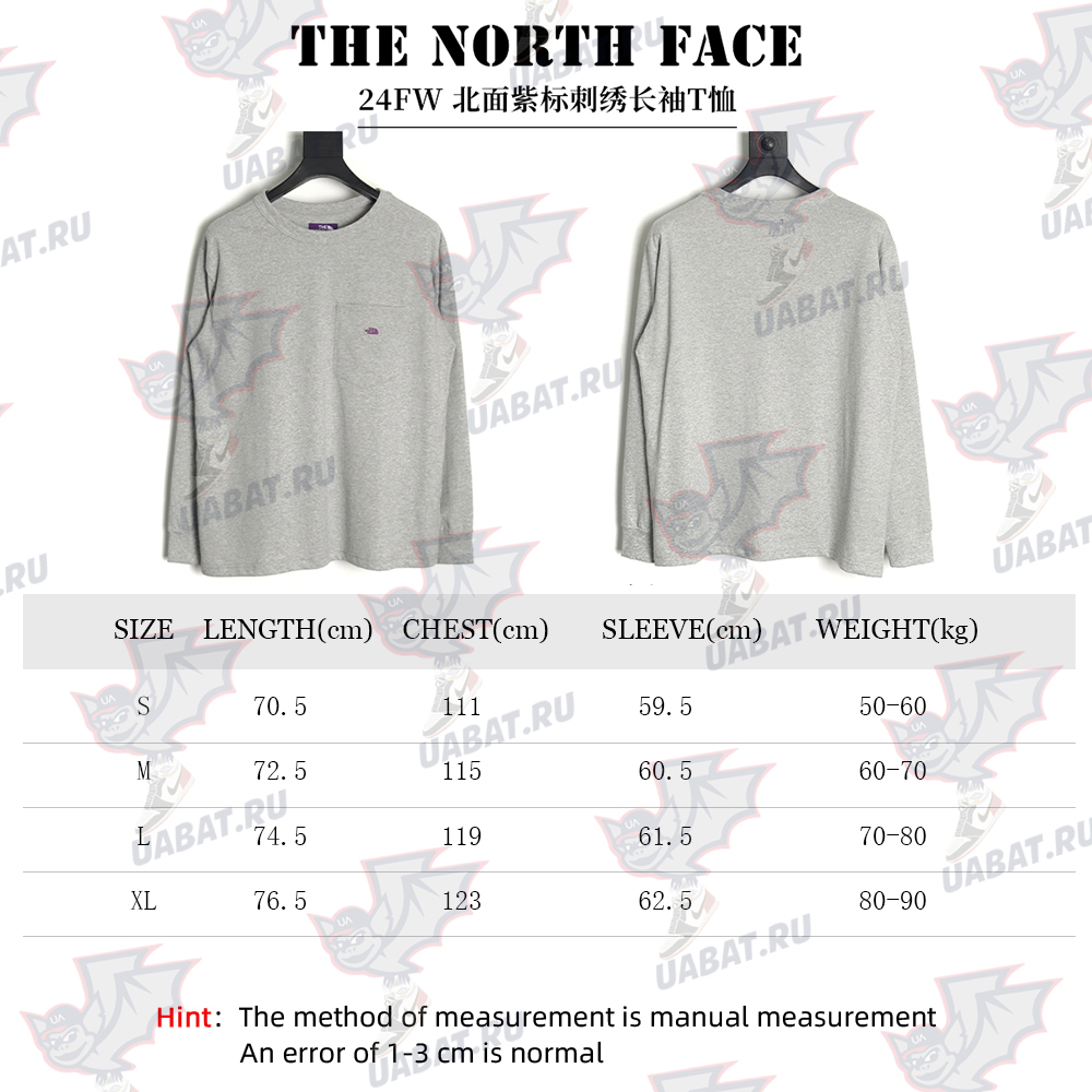 The North Face Purple Logo Embroidered Long Sleeve T-Shirt TSK1