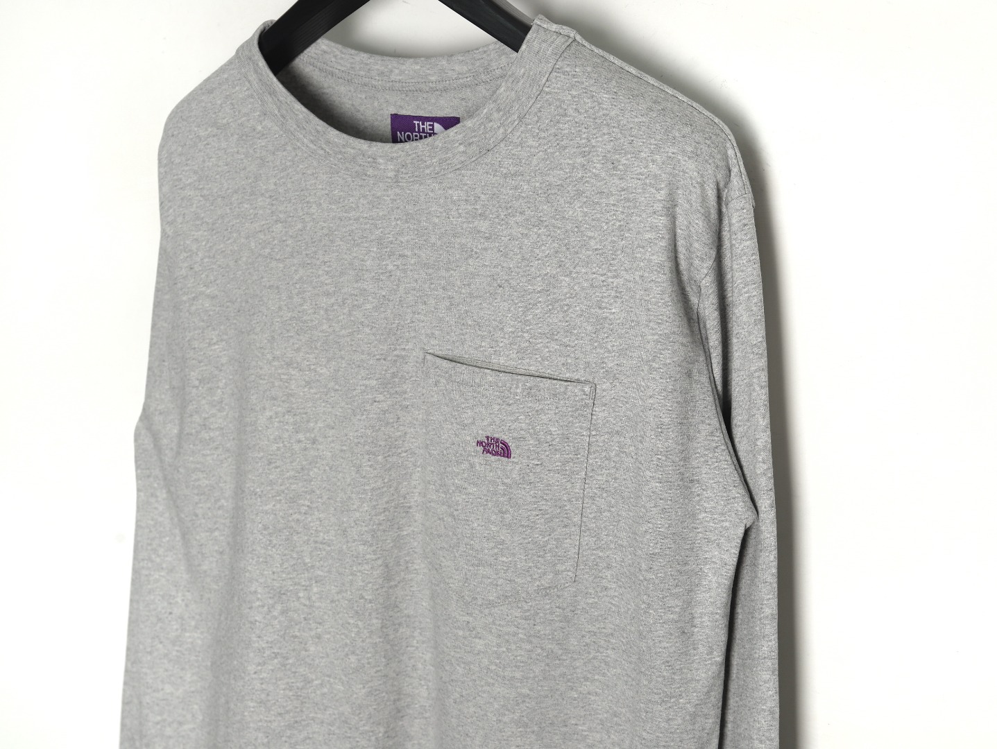 The North Face Purple Logo Embroidered Long Sleeve T-Shirt TSK1