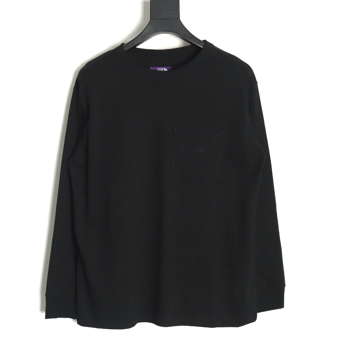 The North Face Purple Logo Embroidered Long Sleeve T-Shirt TSK2