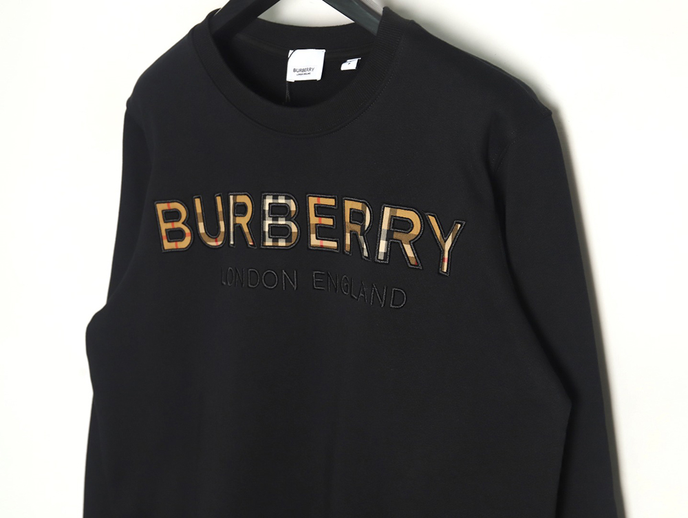 Burberry Check Lettering Crewneck Sweatshirt