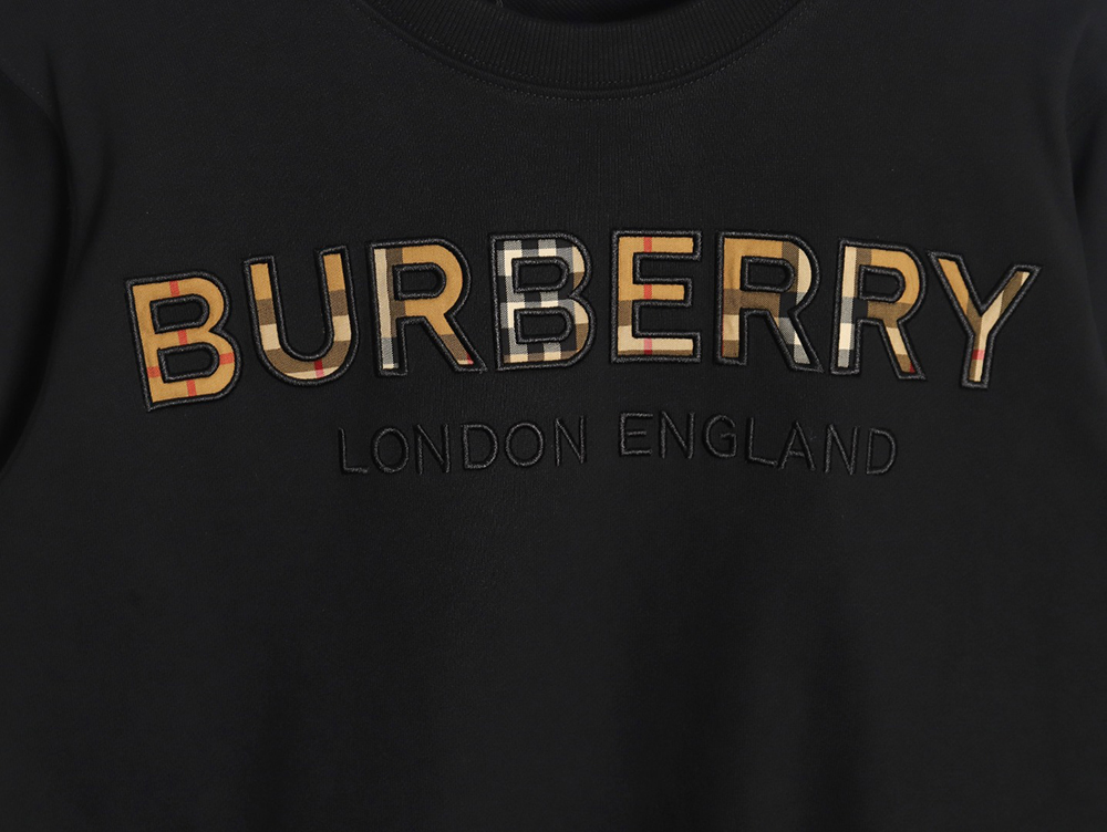 Burberry Check Lettering Crewneck Sweatshirt