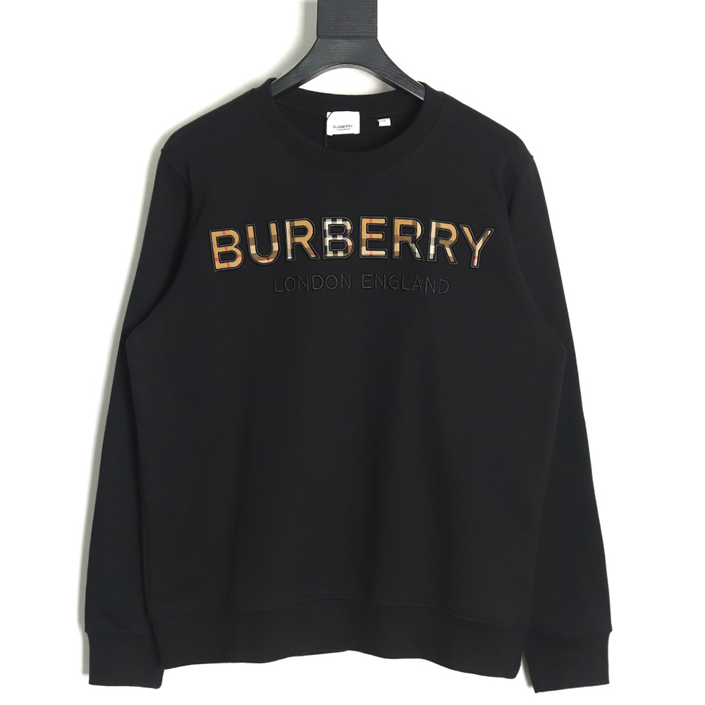 Burberry Check Lettering Crewneck Sweatshirt