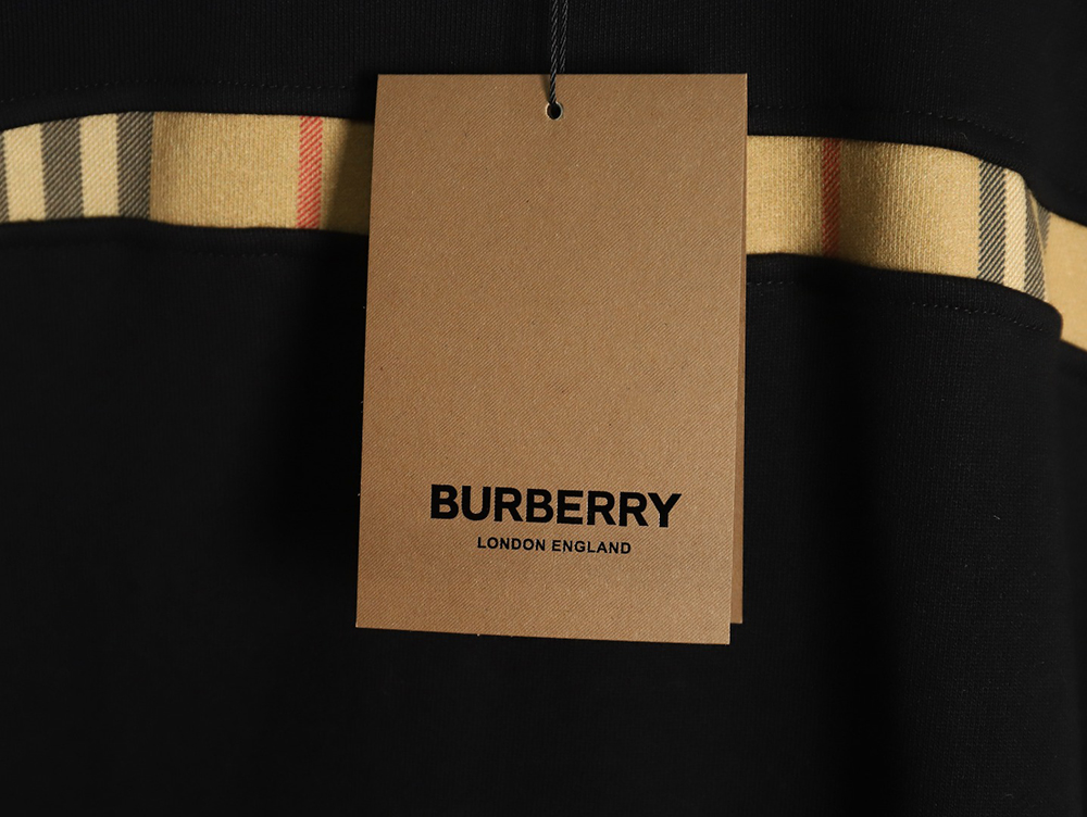 Burberry Check Web Chest Crew Neck Sweatshirt