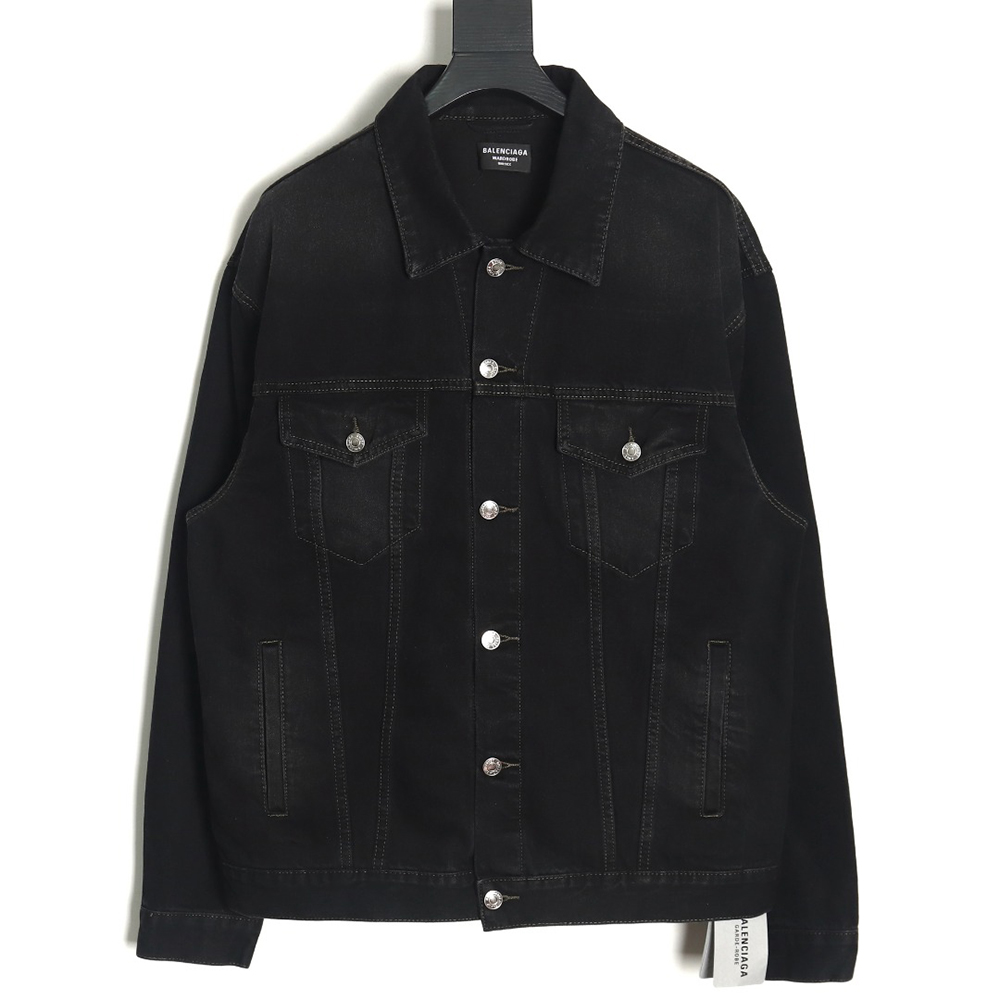 Balenciaga PARIS diamond-covered denim jacket