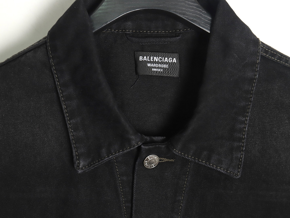 Balenciaga PARIS diamond-covered denim jacket