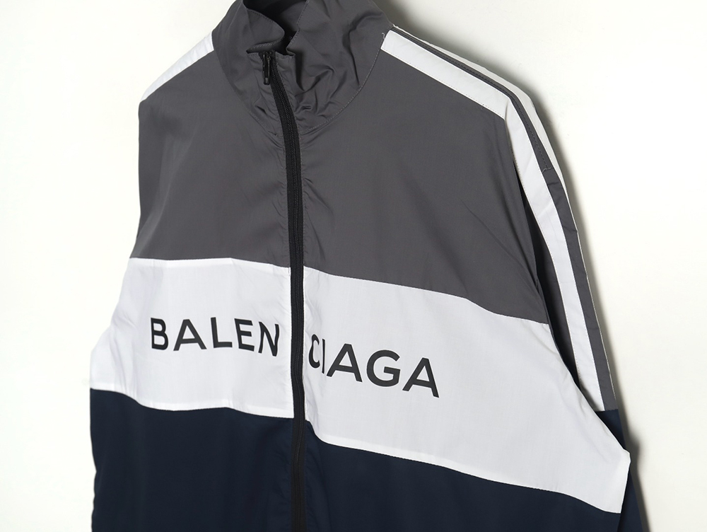 Balenciaga patchwork slogan windbreaker jacket