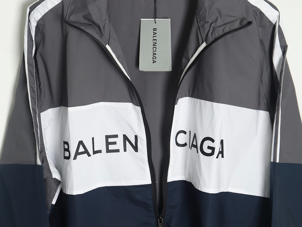 Balenciaga patchwork slogan windbreaker jacket