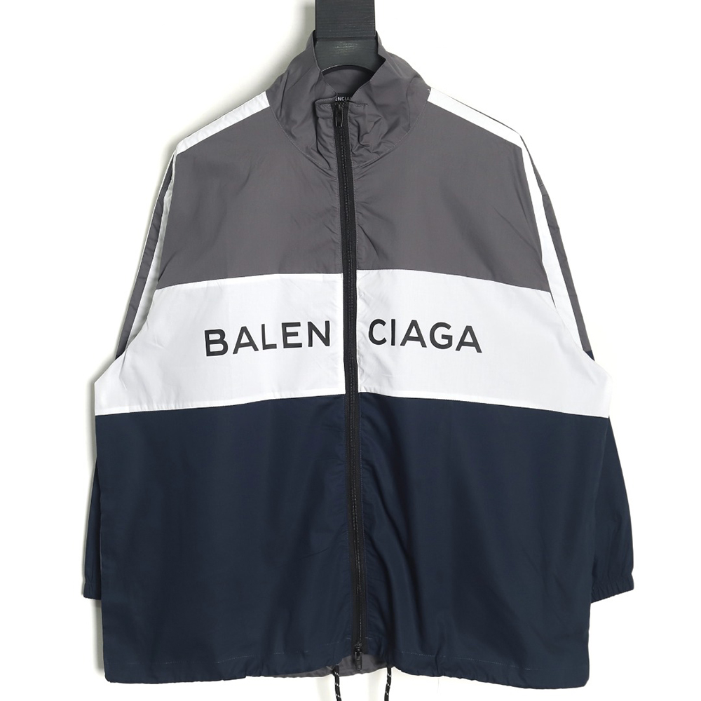 Balenciaga patchwork slogan windbreaker jacket