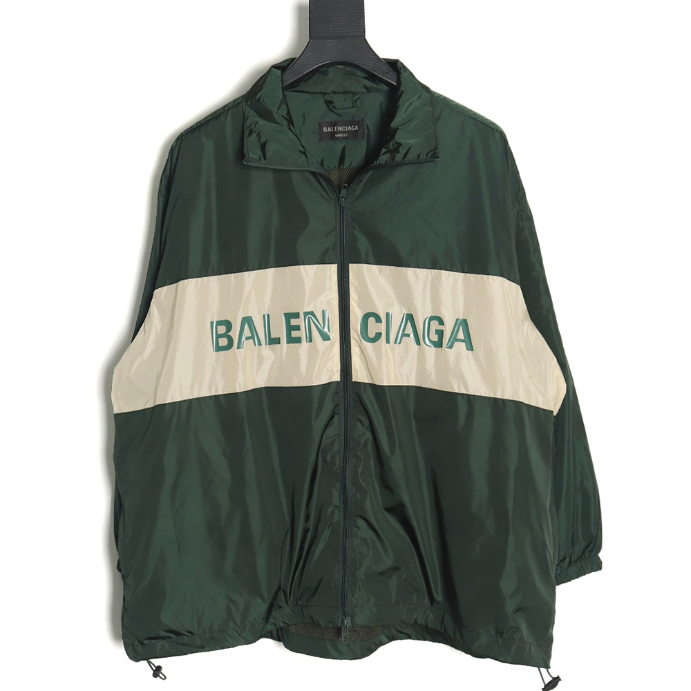 Balenciaga patchwork slogan windbreaker jacket TSK1