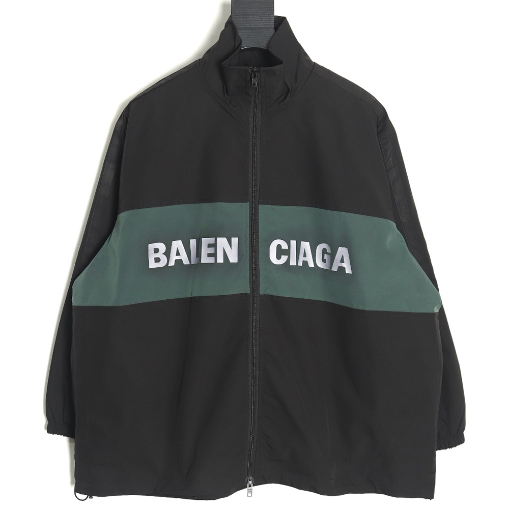 Balenciaga patchwork slogan windbreaker jacket TSK2