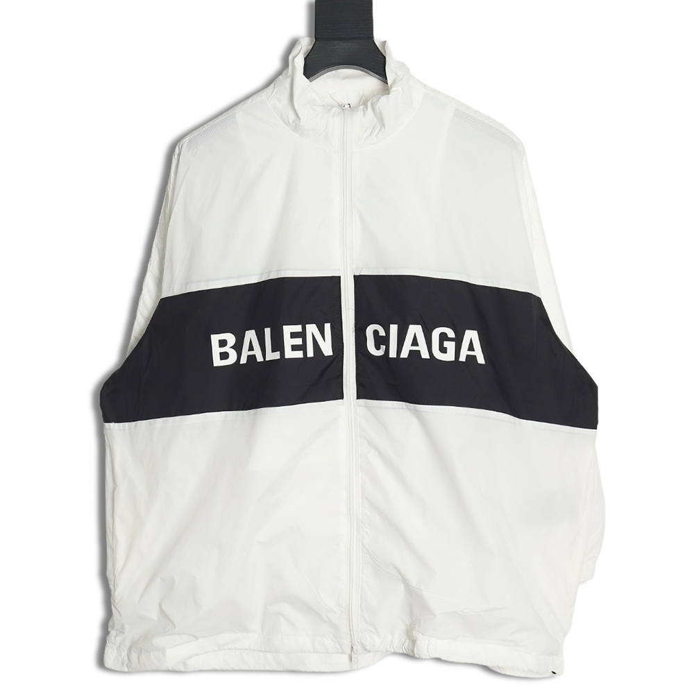 Balenciaga patchwork slogan windbreaker jacket TSK3