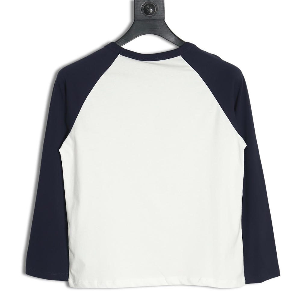 Celine flocked letter patchwork long-sleeved T-shirt