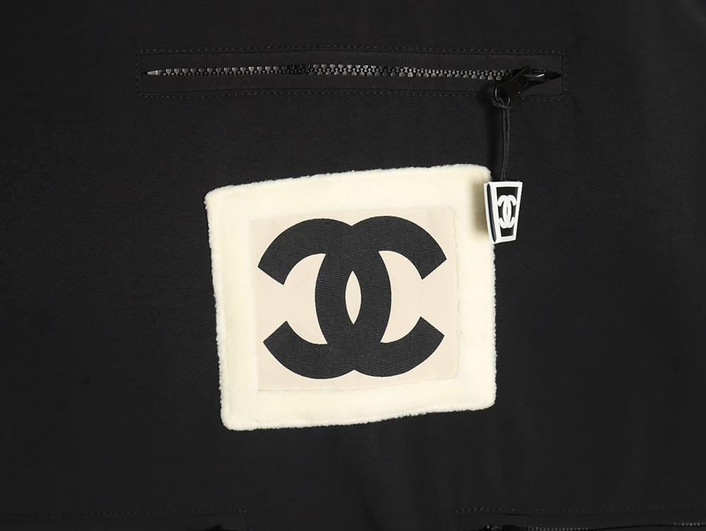 Chanel Embroidered Slogan Vintage Zipper Trench Coat TSK1