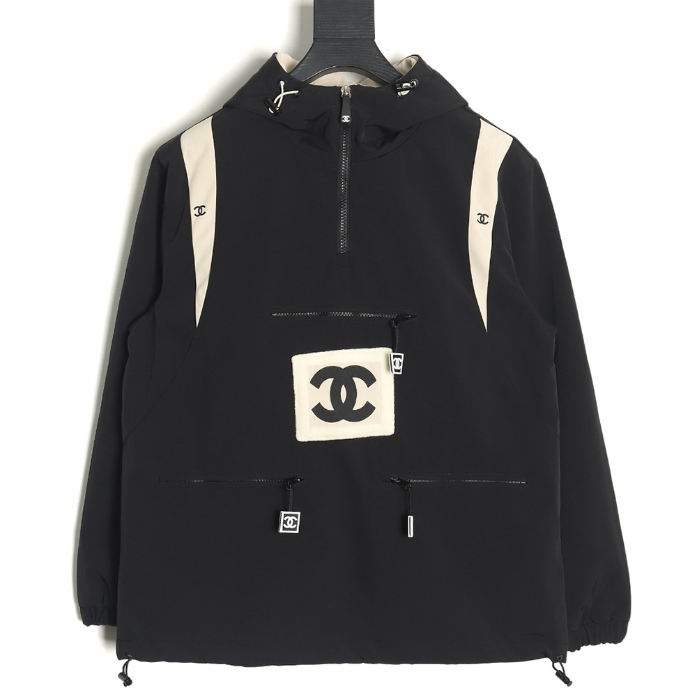 Chanel Embroidered Slogan Vintage Zipper Trench Coat TSK1