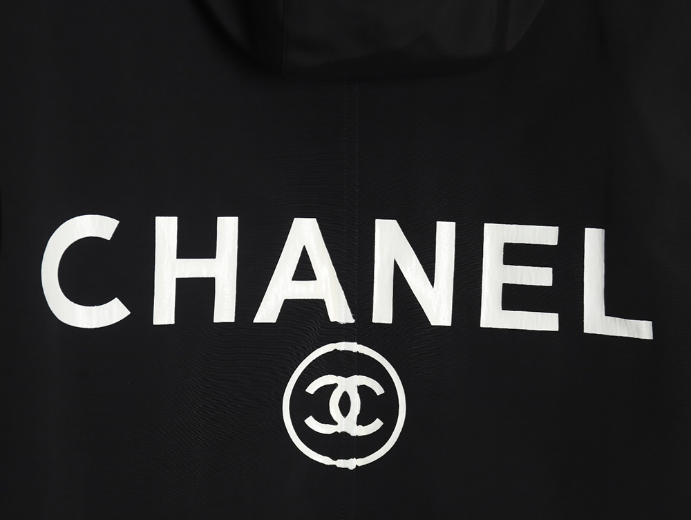 Chanel Embroidered Slogan Vintage Zipper Trench Coat TSK1