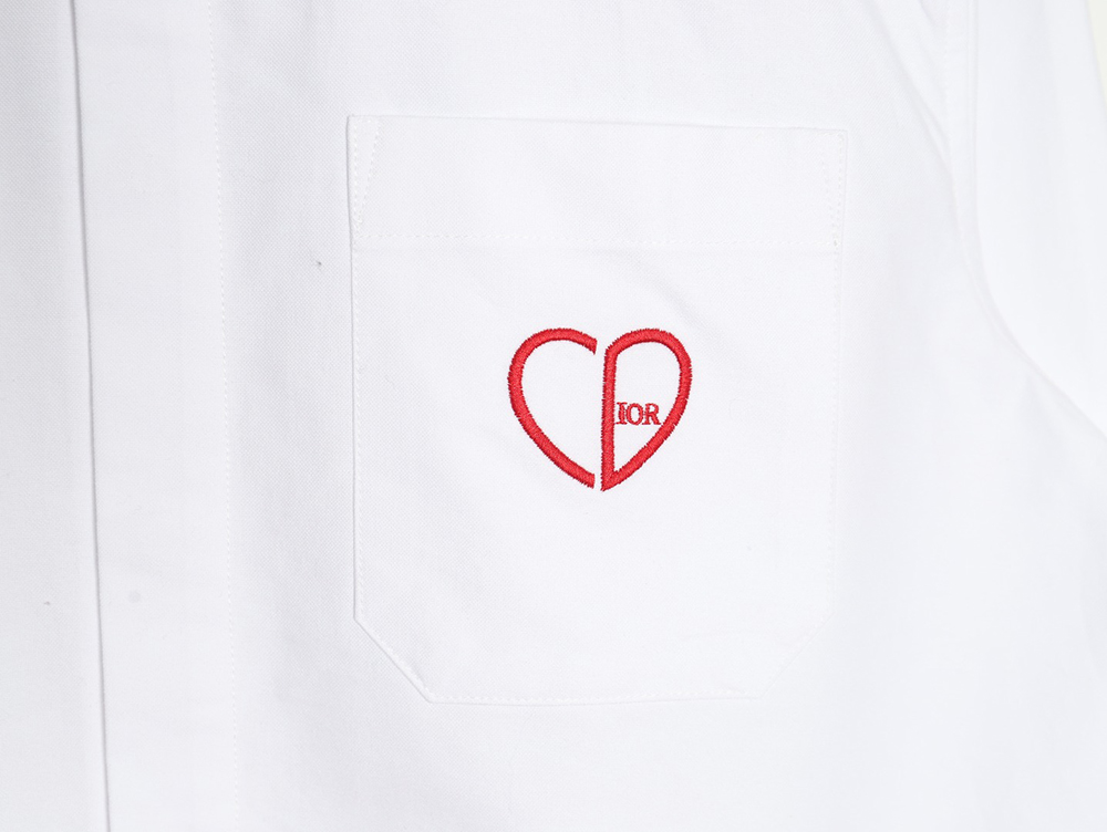 Dior heart embroidered long-sleeved shirt