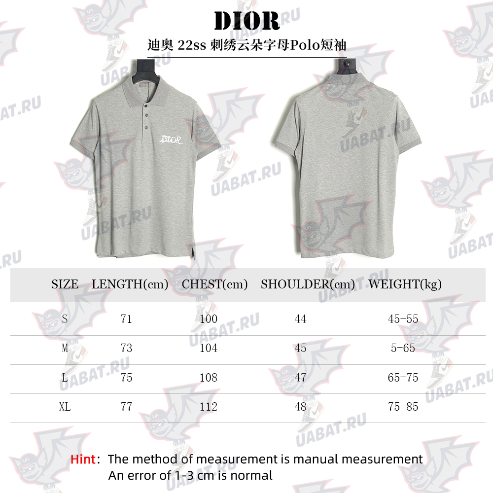 Dior embroidered cloud lettering Polo short sleeve