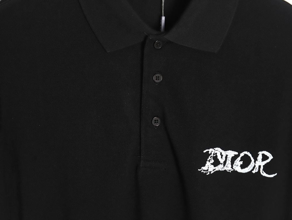 Dior embroidered cloud lettering Polo short sleeve TSK1