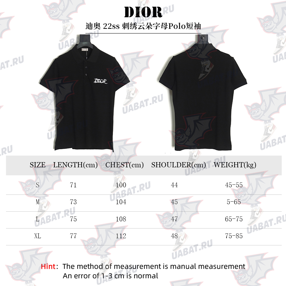 Dior embroidered cloud lettering Polo short sleeve TSK1