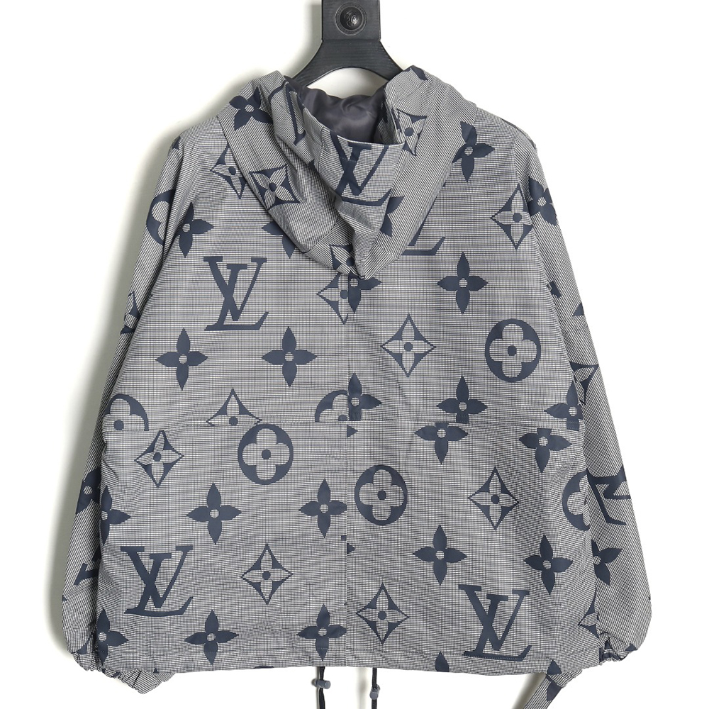 Louis vuitton monogram full print trench coat zipper jacket