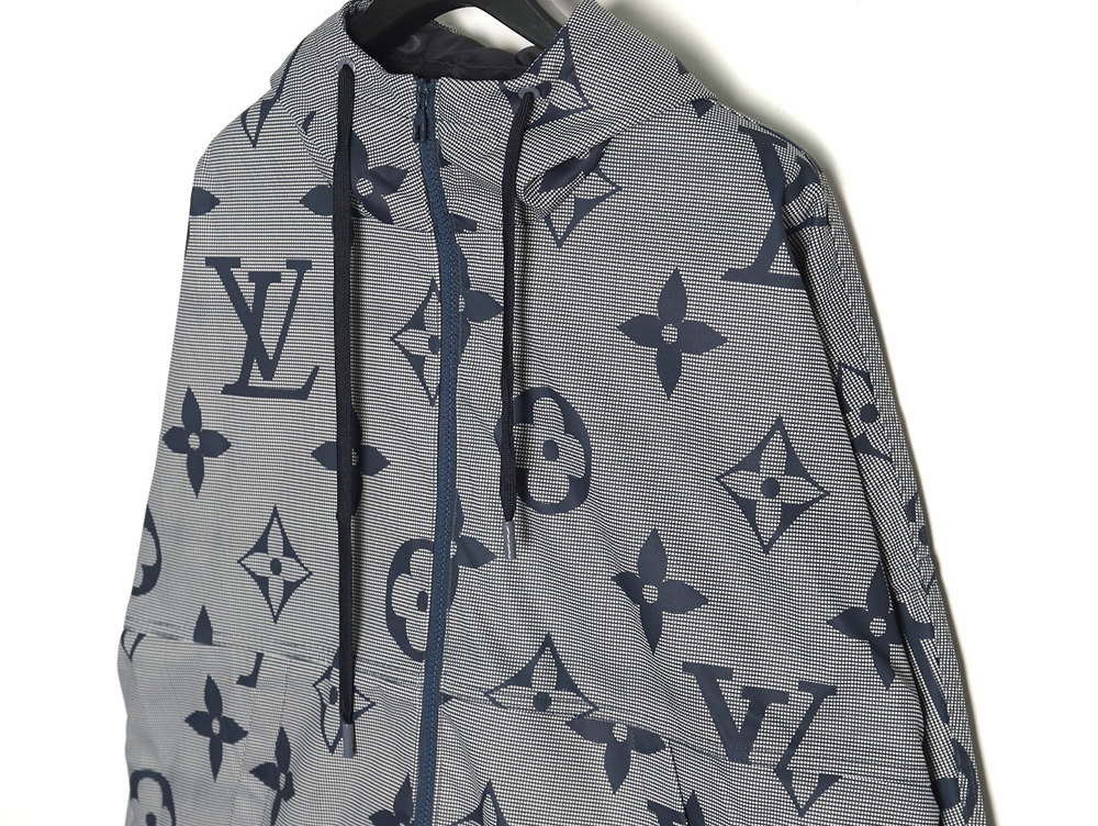 Louis vuitton monogram full print trench coat zipper jacket