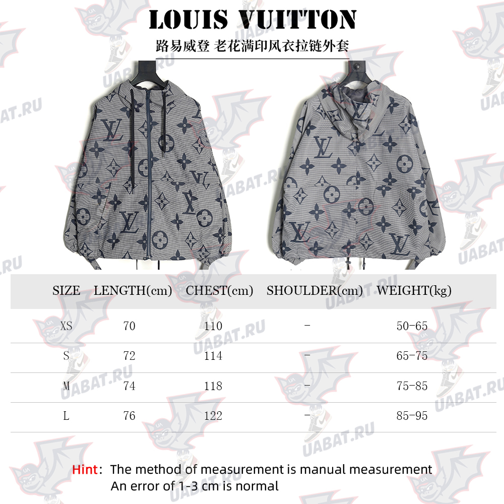 Louis vuitton monogram full print trench coat zipper jacket