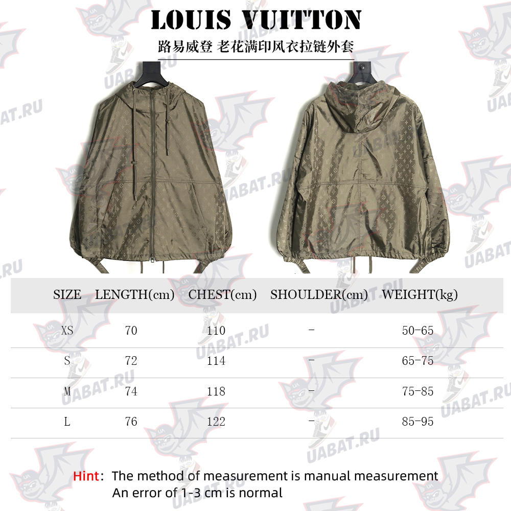 Louis vuitton monogram full print trench coat zipper jacket TSK1