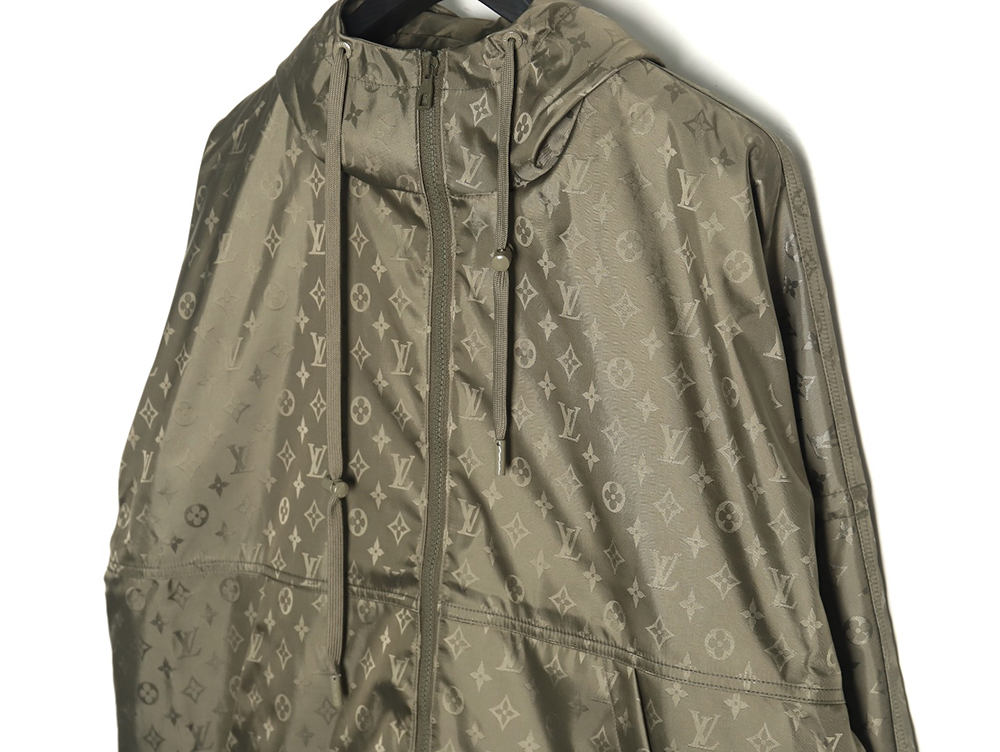 Louis vuitton monogram full print trench coat zipper jacket TSK1