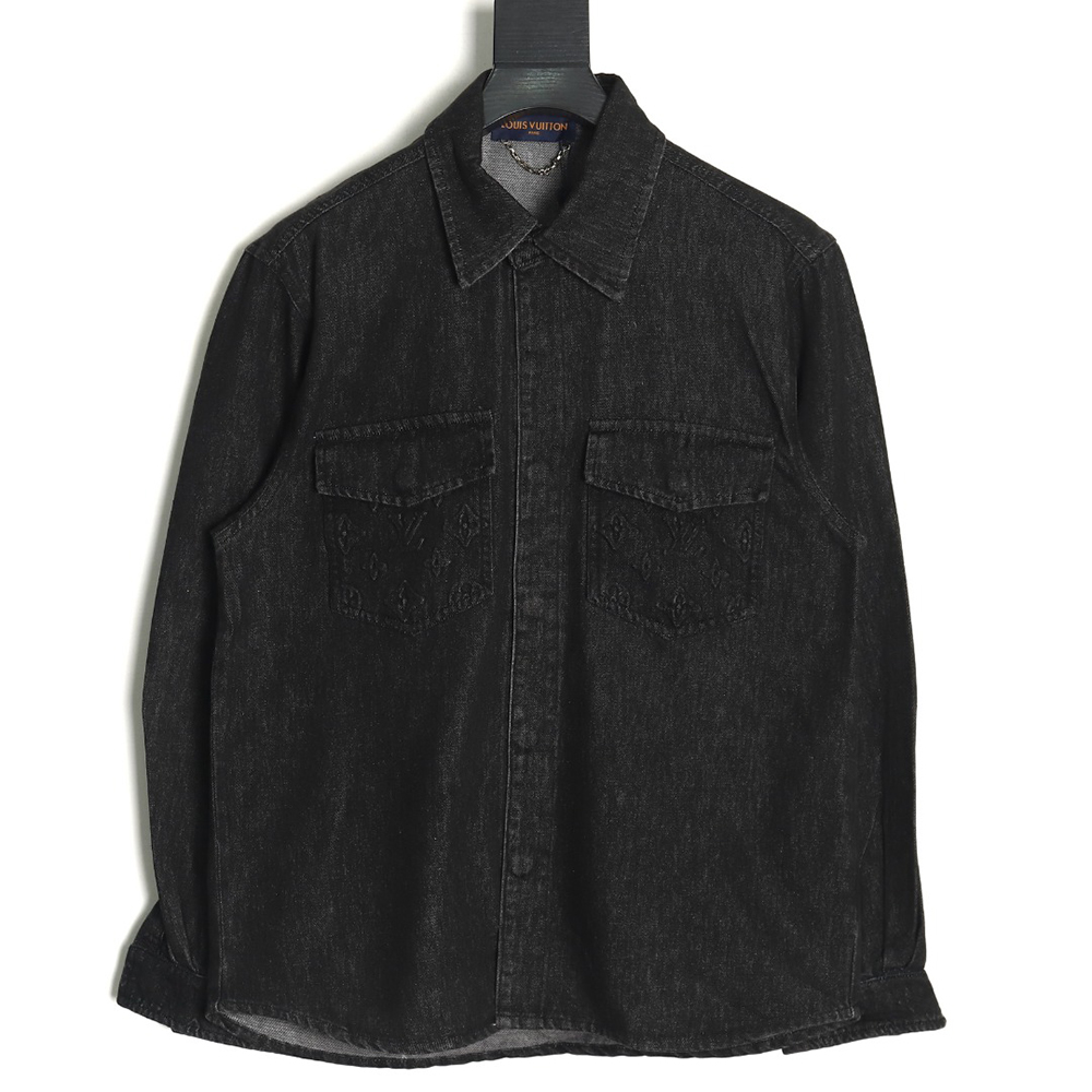 Louis vuitton pocket embossed denim jacket shirt