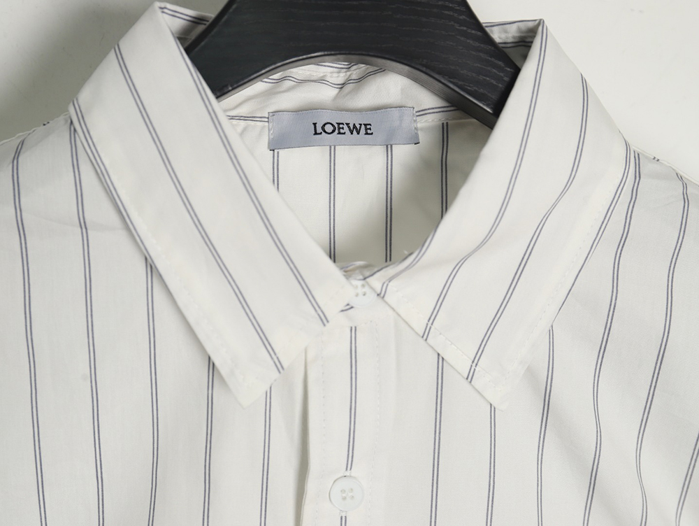 Loewe Embroidered Logo Smudge Grey Striped Shirt