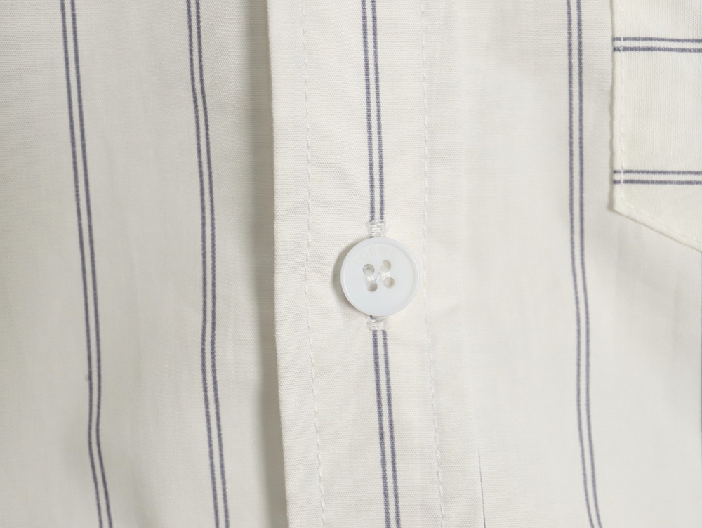 Loewe Embroidered Logo Smudge Grey Striped Shirt