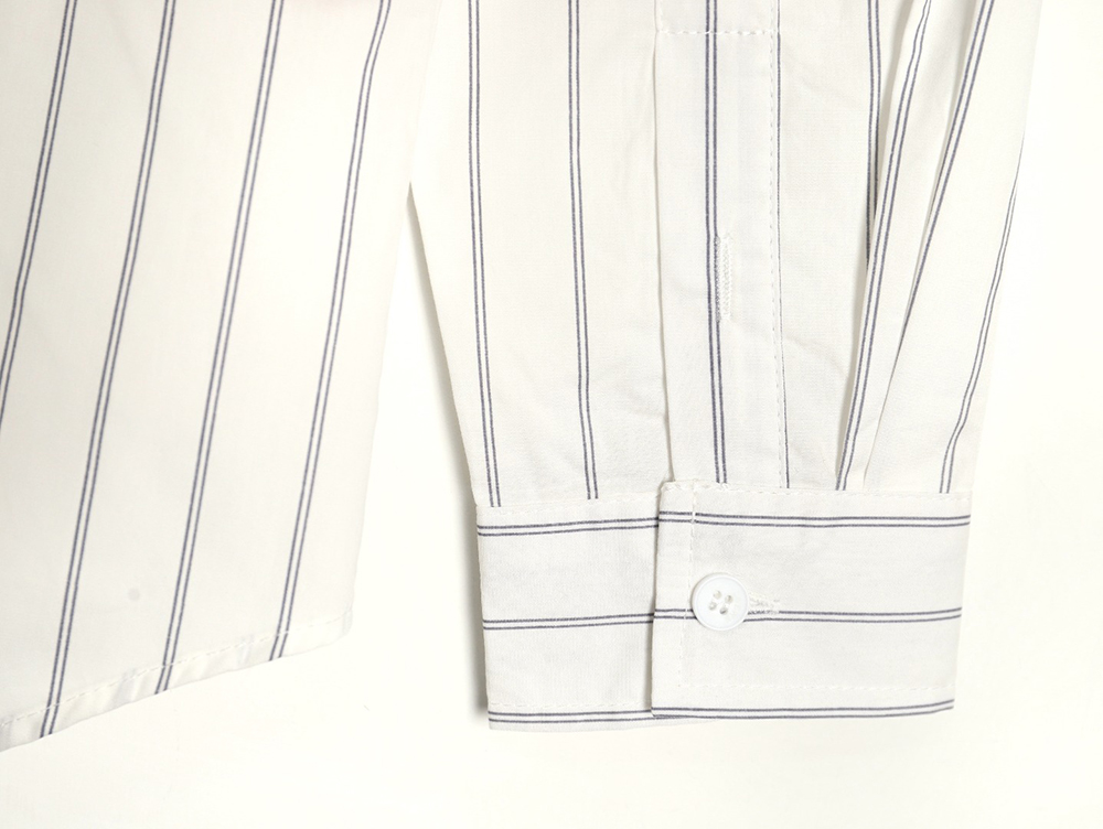 Loewe Embroidered Logo Smudge Grey Striped Shirt