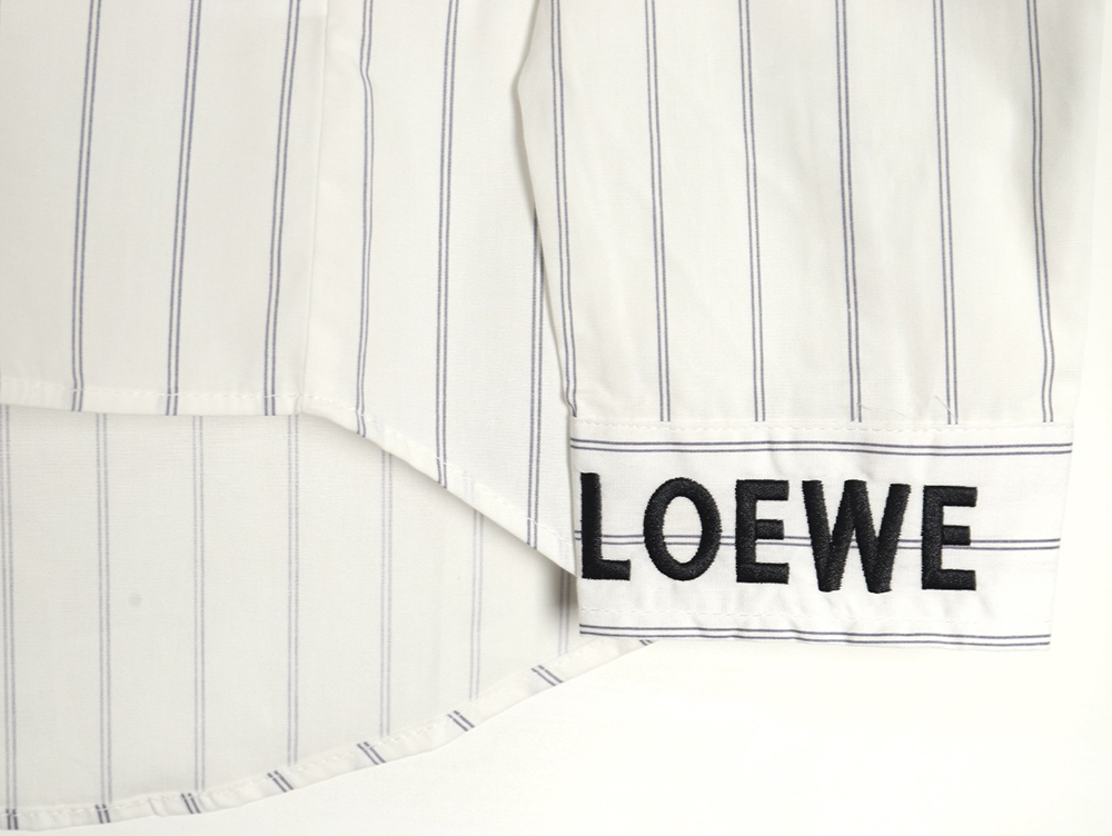 Loewe Embroidered Logo Smudge Grey Striped Shirt