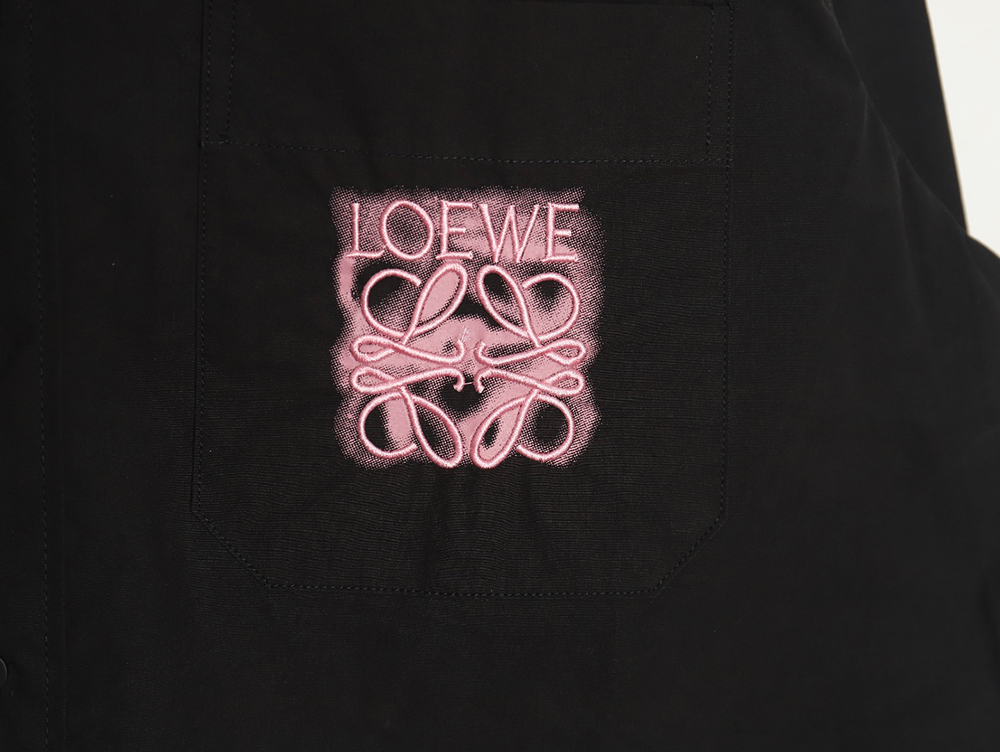 Loewe classic embroidered fluorescent pink logo shirt jacket