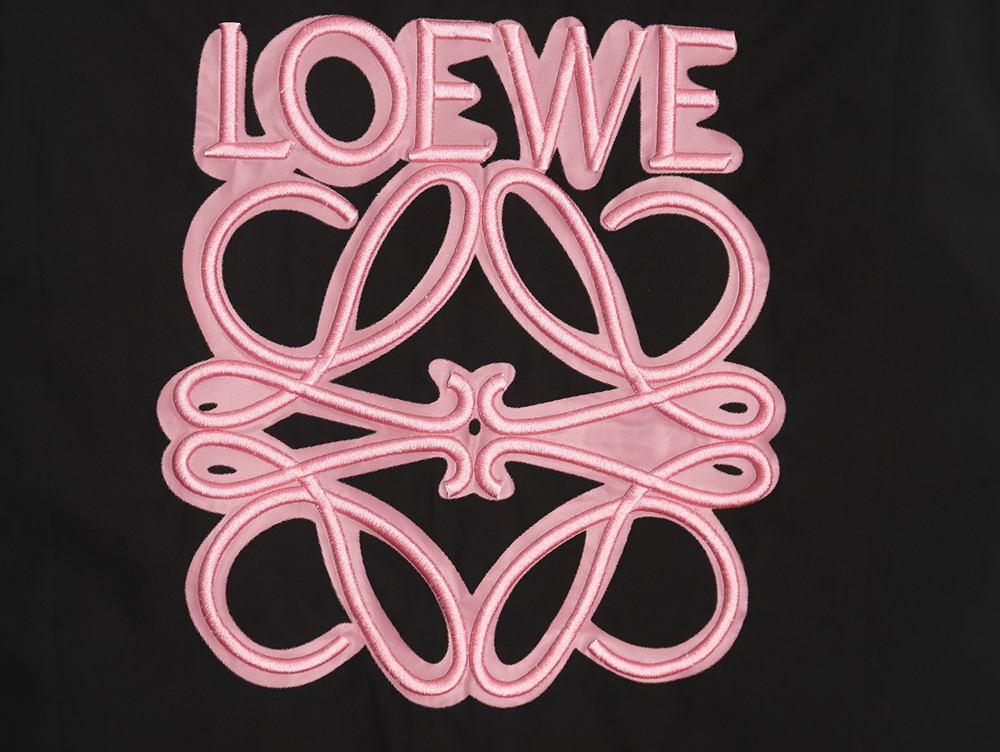 Loewe classic embroidered fluorescent pink logo shirt jacket