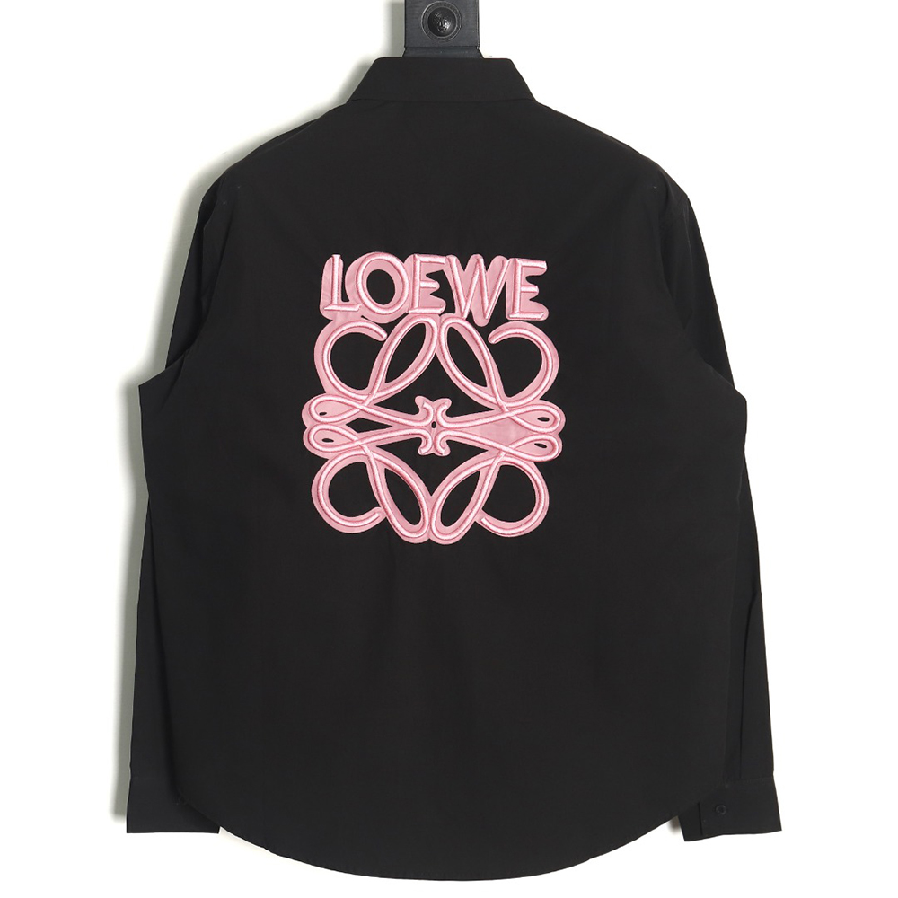 Loewe classic embroidered fluorescent pink logo shirt jacket