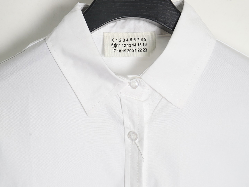 Maison Margiela chest pocket number slogan letter shirt top