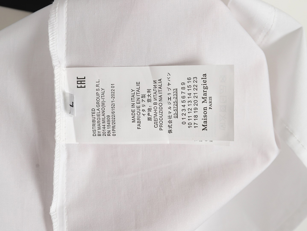 Maison Margiela chest pocket number slogan letter shirt top